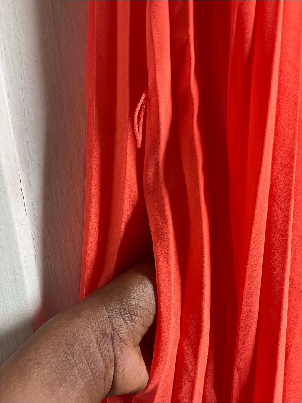 Banana Republic Coral Pleated Sleeveless Shift Dress 12 Accordion Wedding Guest - Picture 9 of 15